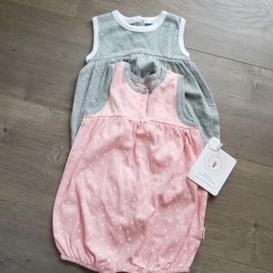 NWT Burt's Bees Baby Rompers